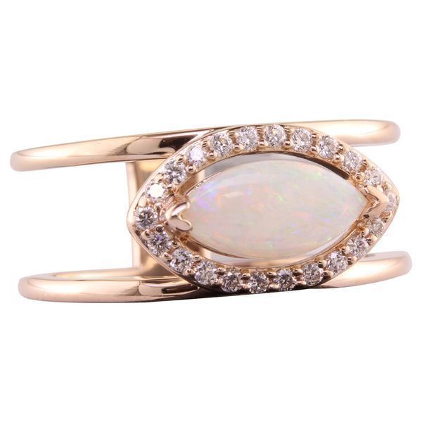 Rose Gold Calibrated Light Opal Ring John E. Koller Jewelry Designs Owasso, OK