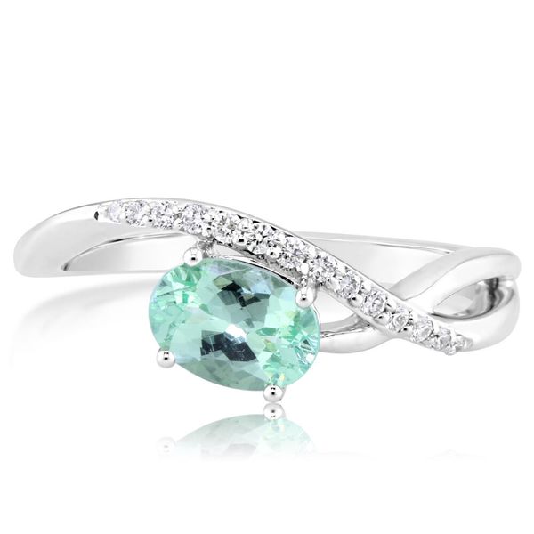 White Gold Mint Garnet Ring Leslie E. Sandler Fine Jewelry and Gemstones rockville , MD