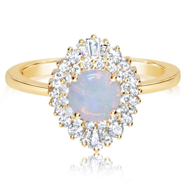Yellow Gold Calibrated Light Opal Ring Mitchell's Jewelry Norman, OK