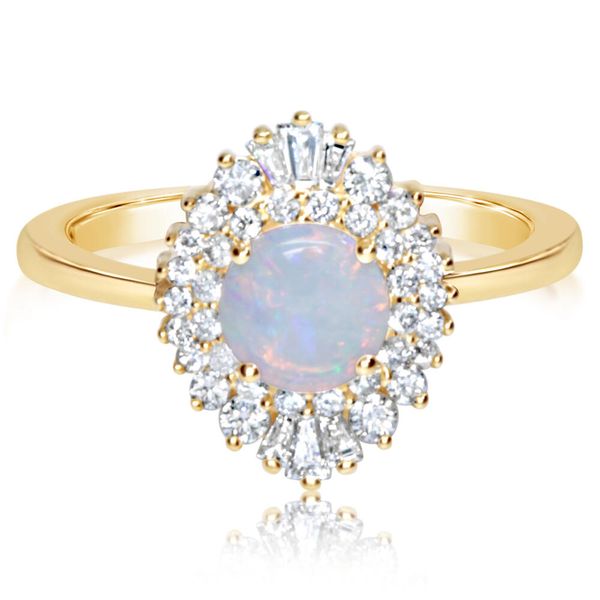 White Gold Calibrated Light Opal Ring Ken Walker Jewelers Gig Harbor, WA