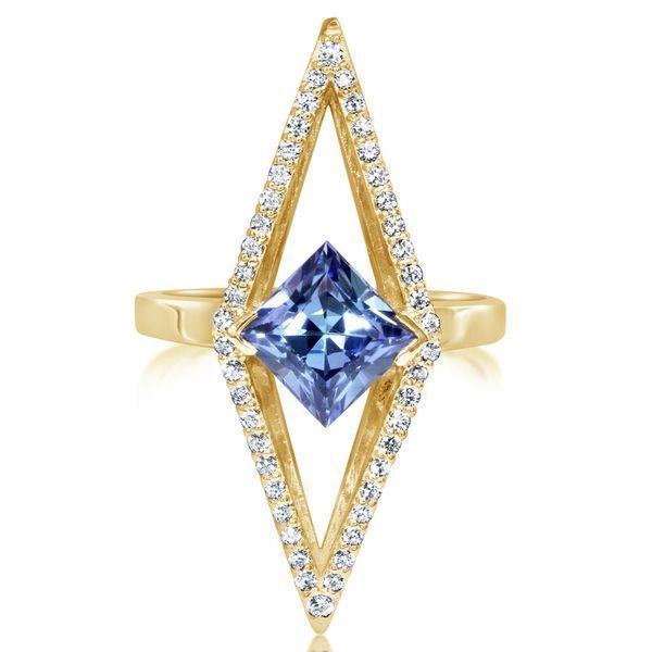 Yellow Gold Tanzanite Ring Image 2 Blue Heron Jewelry Company Poulsbo, WA