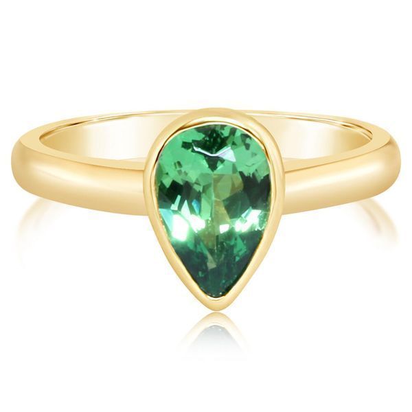 Yellow Gold Mint Garnet Ring Brynn Elizabeth Jewelers Ocean Isle Beach, NC