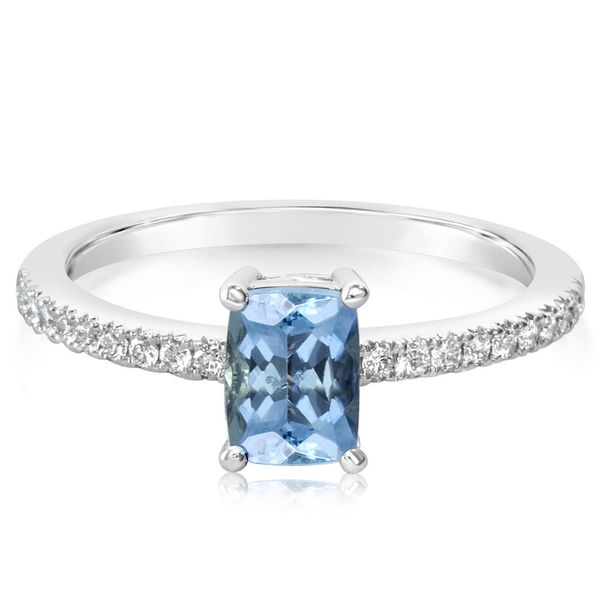 White Gold Aquamarine Ring Leslie E. Sandler Fine Jewelry and Gemstones rockville , MD