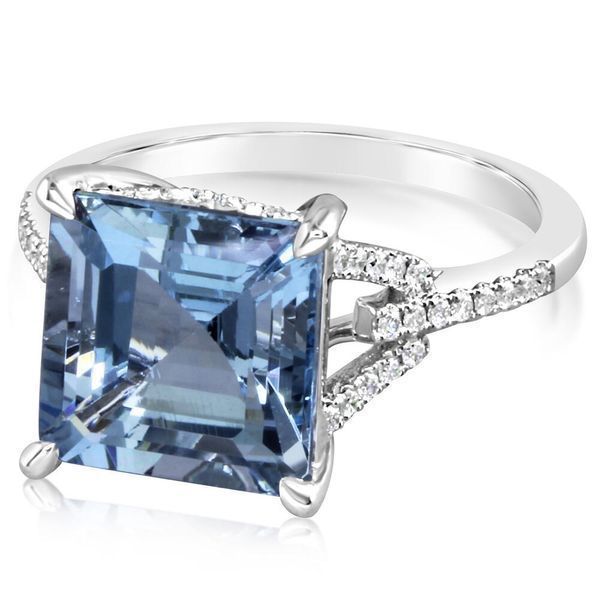 White Gold Aquamarine Ring Biondi Diamond Jewelers Aurora, CO