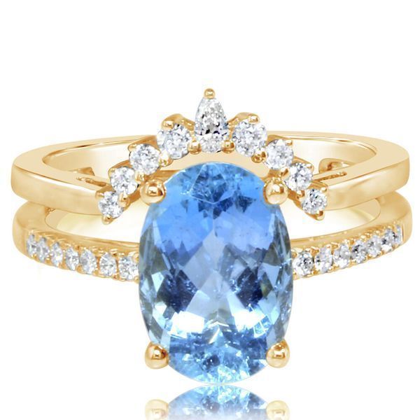 Yellow Gold Aquamarine Ring Biondi Diamond Jewelers Aurora, CO
