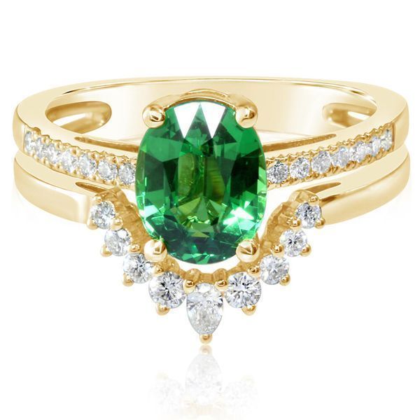 Yellow Gold Tsavorite Ring Leslie E. Sandler Fine Jewelry and Gemstones rockville , MD