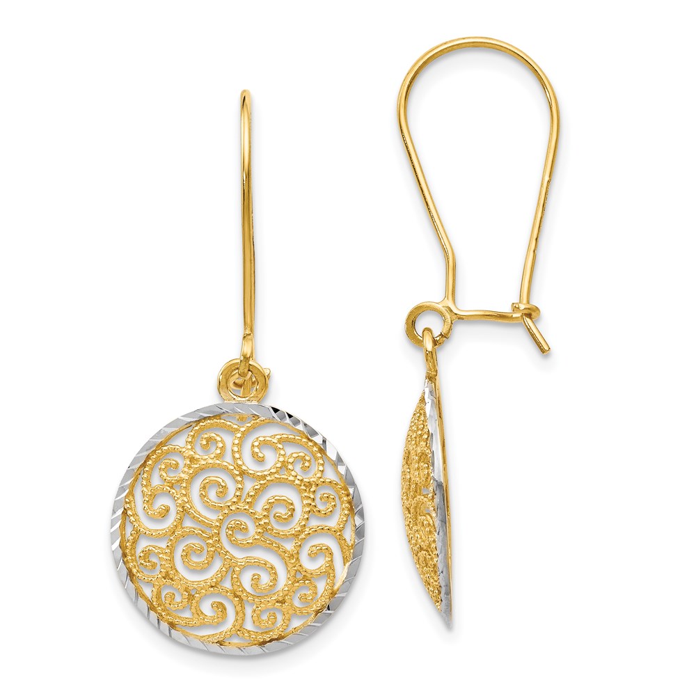 14K Two-Tone Gold Dangle Earrings Brummitt Jewelry Design Studio LLC Raleigh, NC