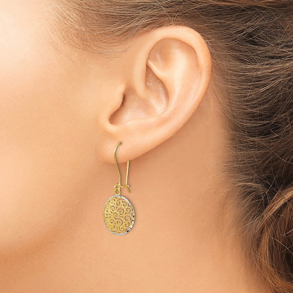 14K Two-Tone Gold Dangle Earrings Image 3 Brummitt Jewelry Design Studio LLC Raleigh, NC