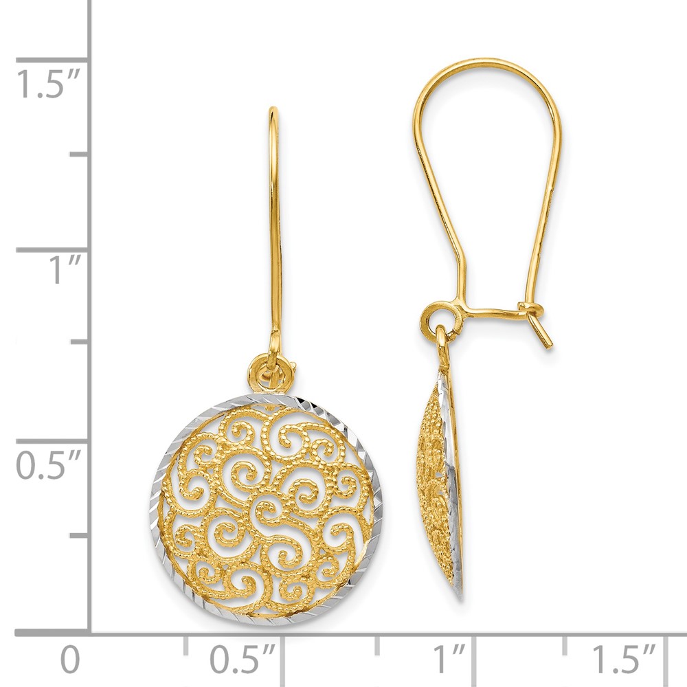 14K Two-Tone Gold Dangle Earrings Image 4 Brummitt Jewelry Design Studio LLC Raleigh, NC