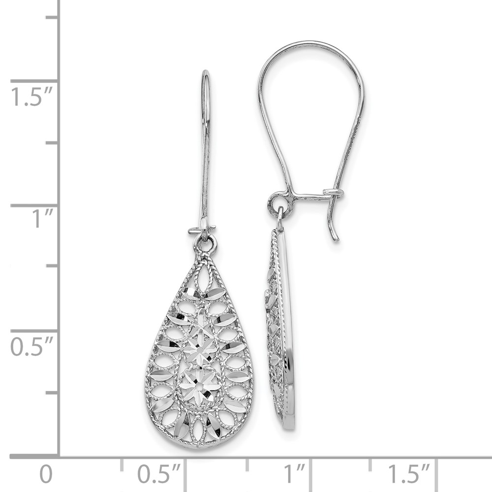 14K White Gold Dangle Earrings Image 3 Brummitt Jewelry Design Studio LLC Raleigh, NC