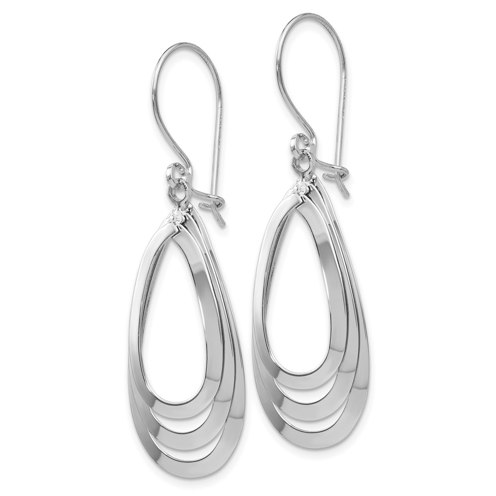 14K White Gold Polished Dangle Earrings Image 2 Brummitt Jewelry Design Studio LLC Raleigh, NC