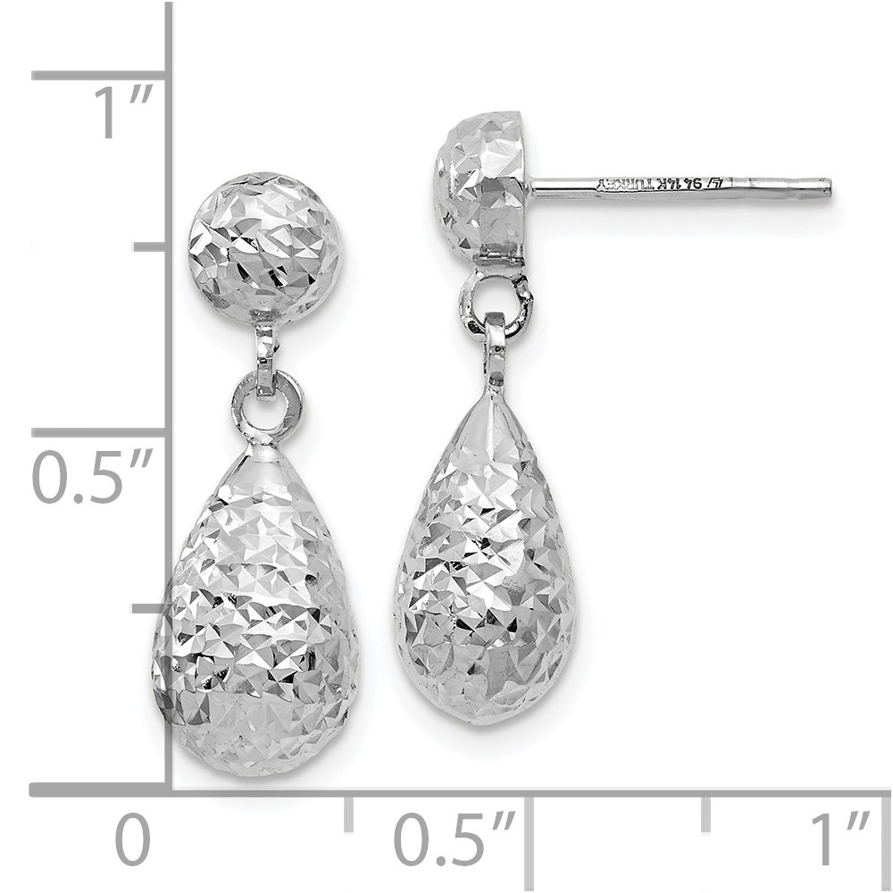 14K White Gold Dangle Earrings Image 2 Brummitt Jewelry Design Studio LLC Raleigh, NC