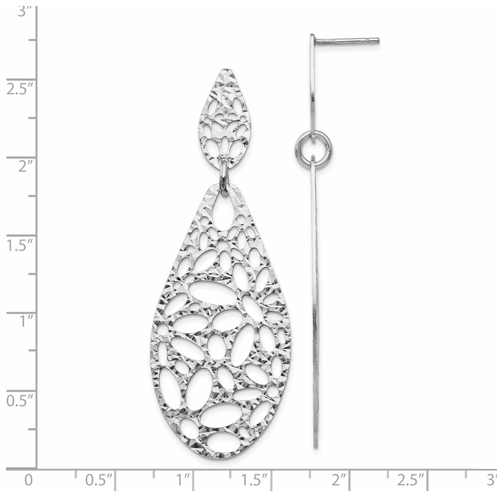 Sterling Silver Dangle Earrings Image 3 Diamonds Direct St. Petersburg, FL