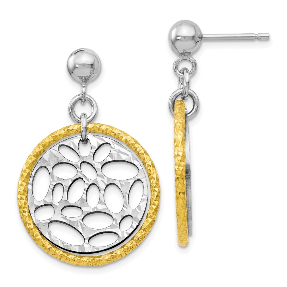 Gold-Tone Sterling Silver Dangle Earrings Malak Jewelers Charlotte, NC