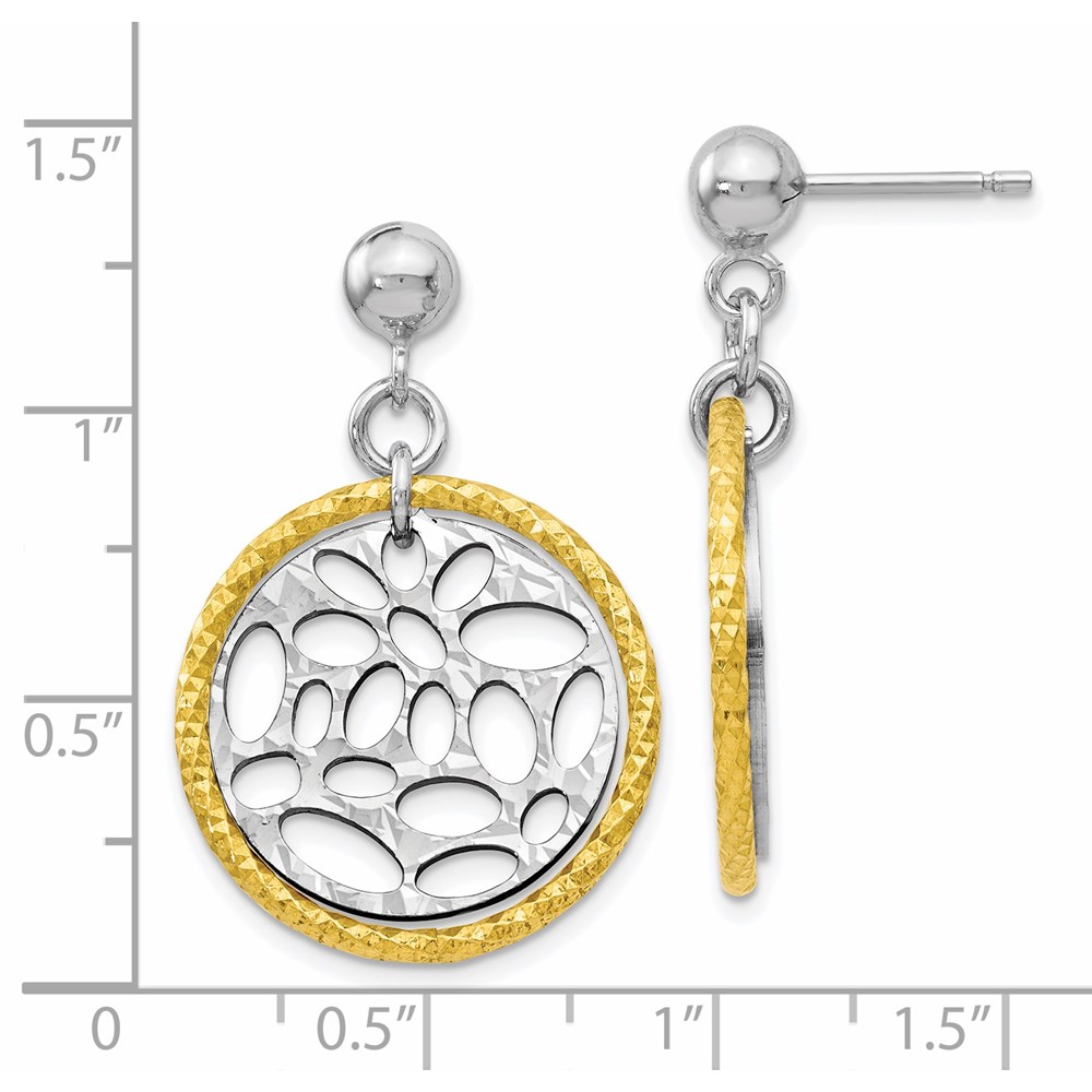 Gold-Tone Sterling Silver Dangle Earrings Image 3 Malak Jewelers Charlotte, NC