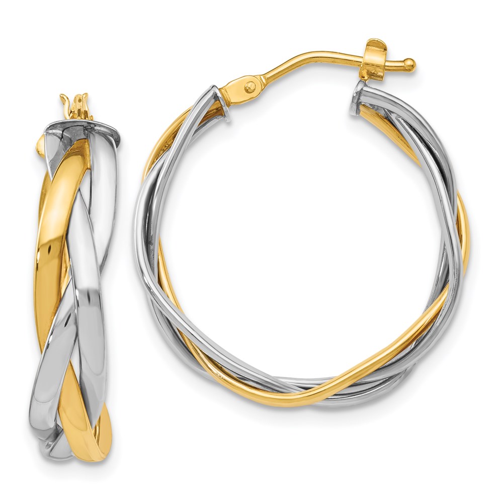 14K Two-Tone Gold Hoop Earrings Brummitt Jewelry Design Studio LLC Raleigh, NC
