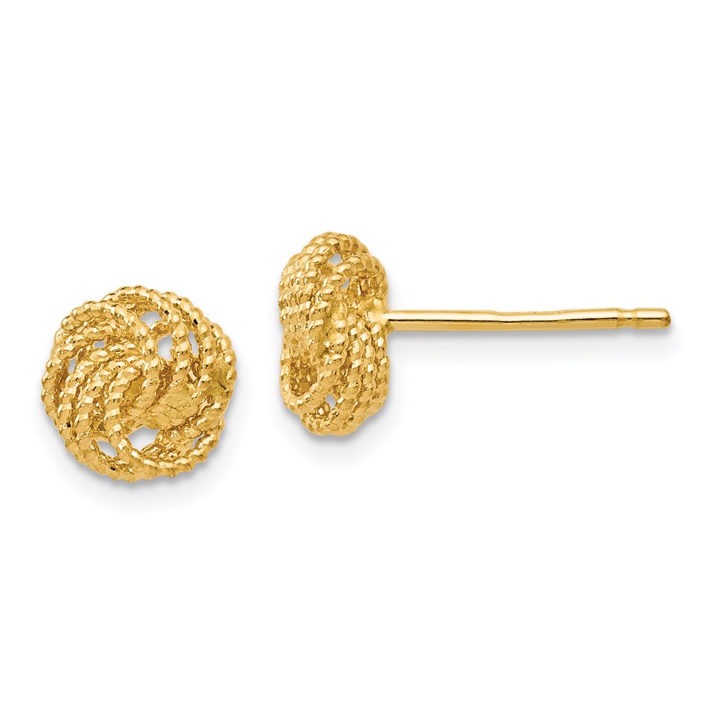 14K Yellow Gold Textured Earrings Malak Jewelers Charlotte, NC