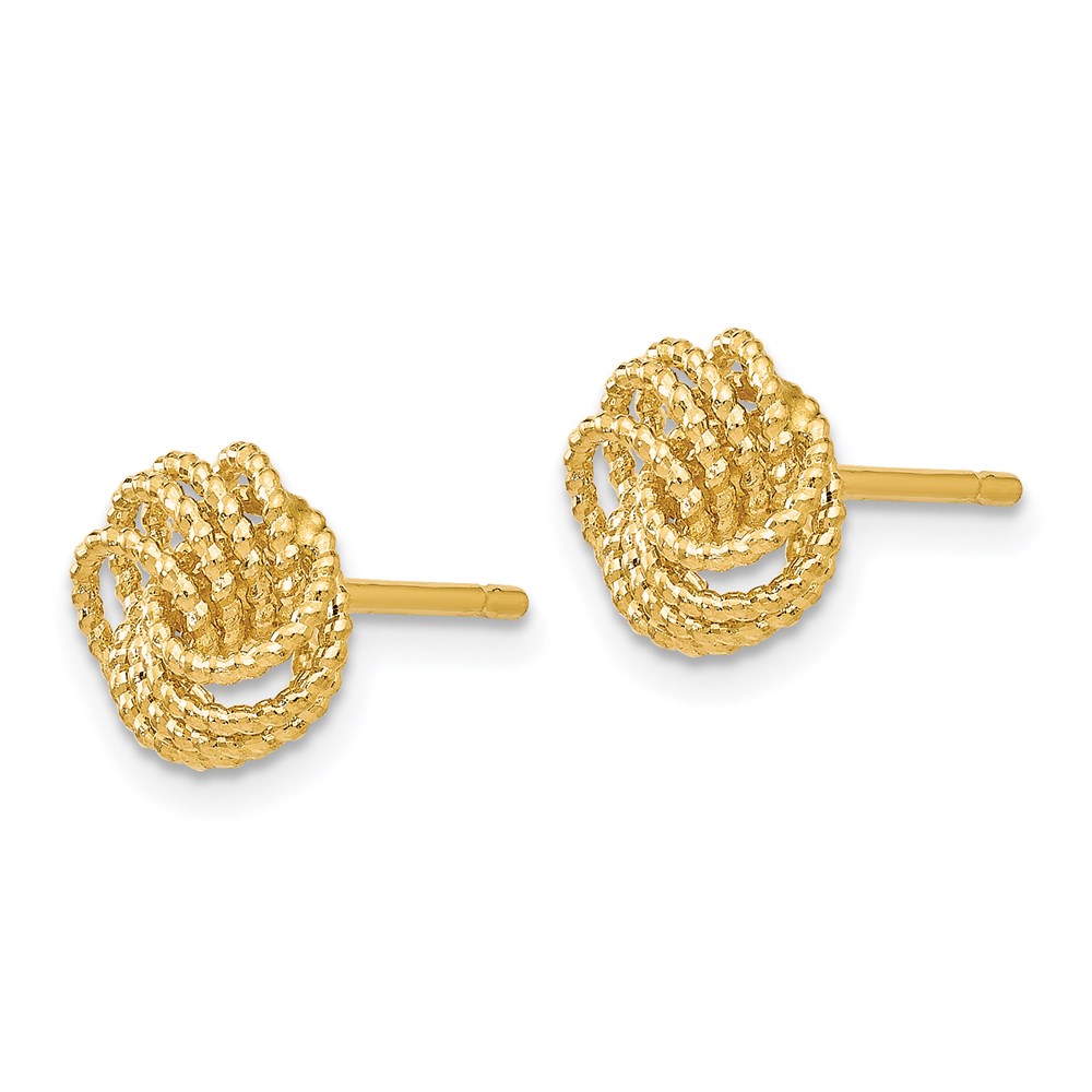 14K Yellow Gold Textured Earrings Image 2 Linwood Custom Jewelers Linwood, NJ