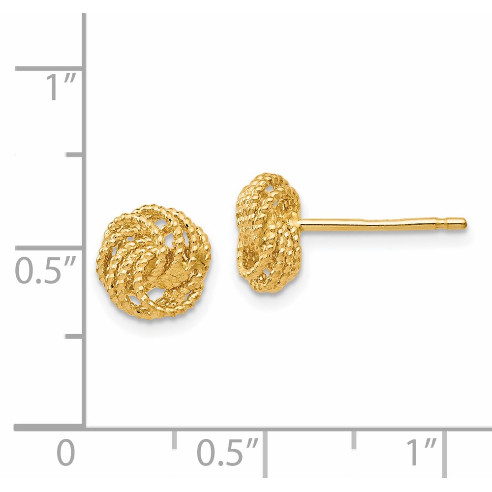 14K Yellow Gold Textured Earrings Image 3 Diamonds Direct St. Petersburg, FL