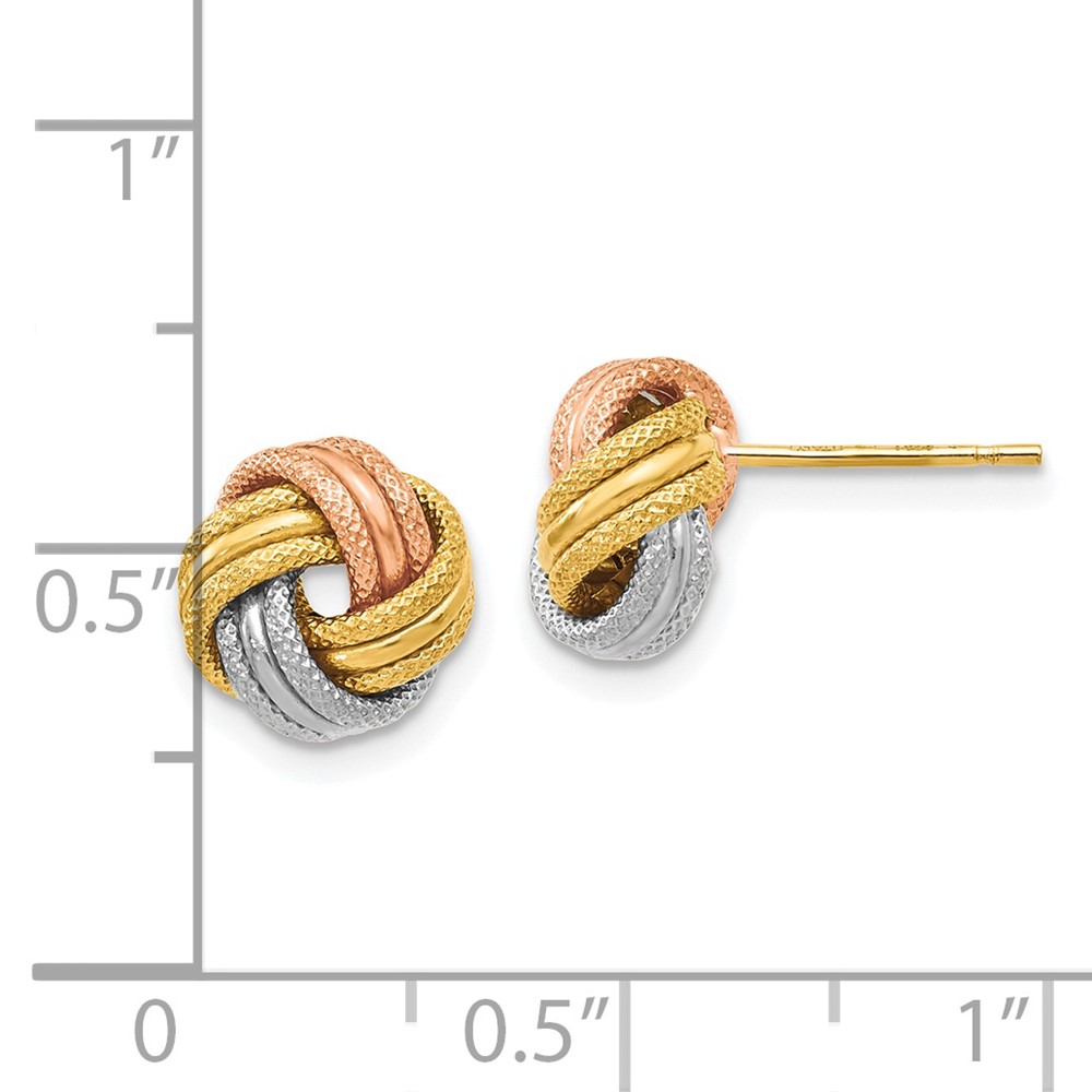 14K Tri-Color Gold Polished Earrings Image 2 Brummitt Jewelry Design Studio LLC Raleigh, NC