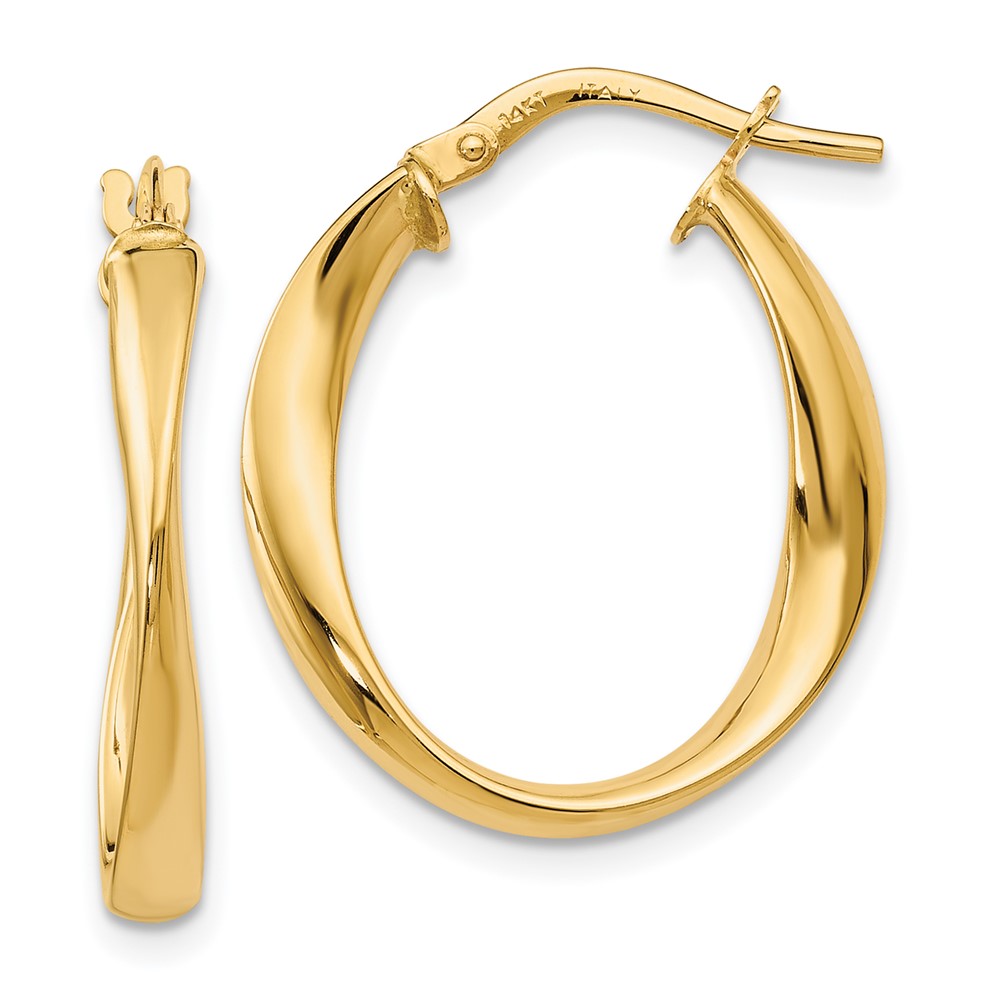 14k gold polished hoop earrings