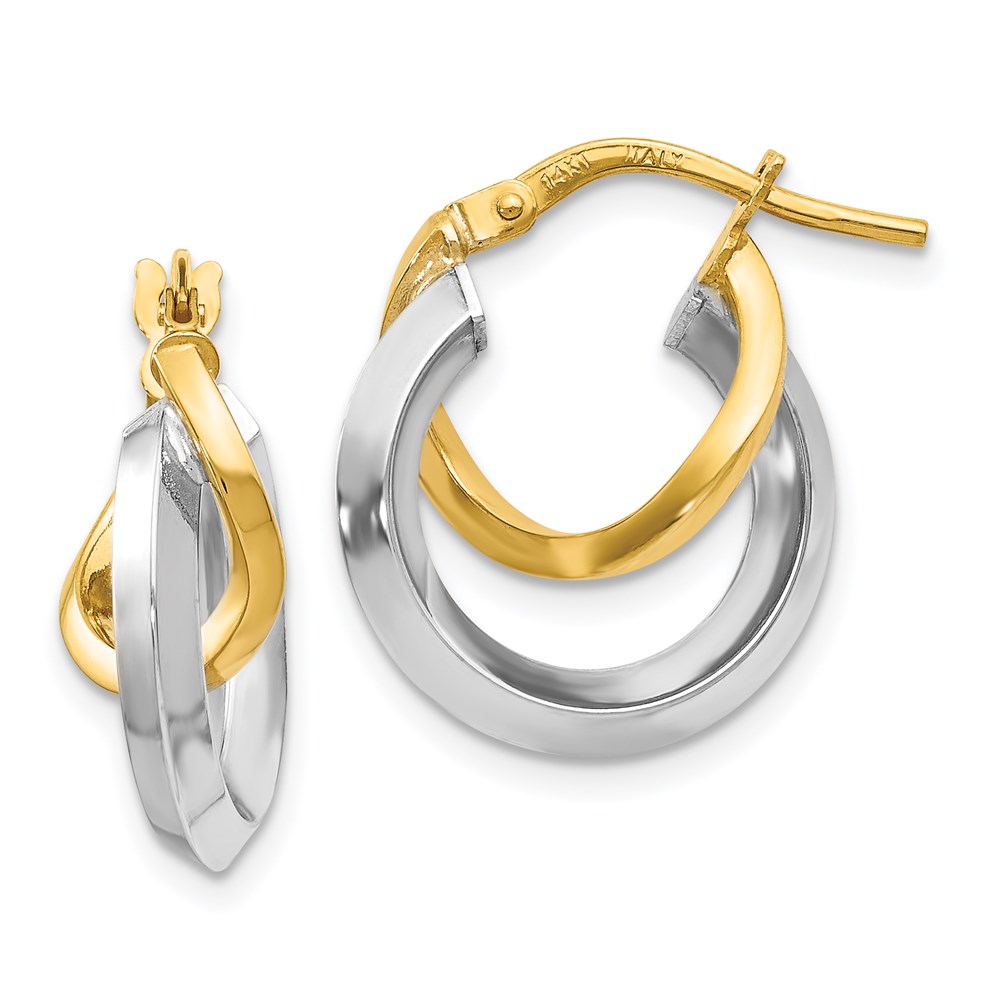 14K Two-Tone Gold Hoop Earrings Brummitt Jewelry Design Studio LLC Raleigh, NC