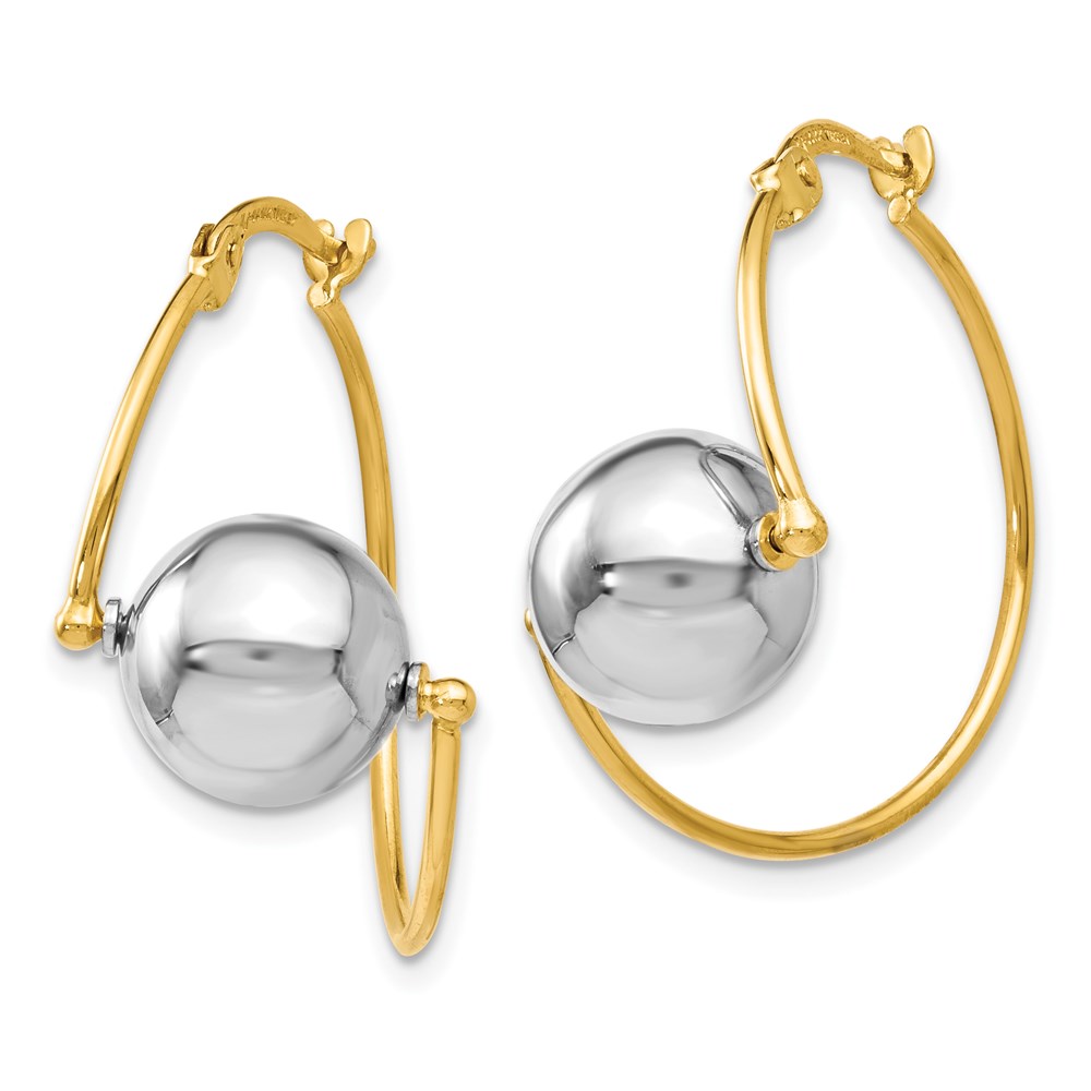 14K Two-Tone Gold Earrings Image 2 Brummitt Jewelry Design Studio LLC Raleigh, NC