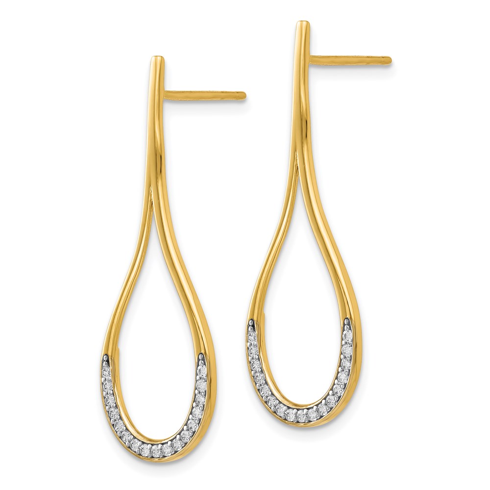 14K Yellow Gold Dangle Earrings Image 2 Raleigh Diamond Fine Jewelry Raleigh, NC