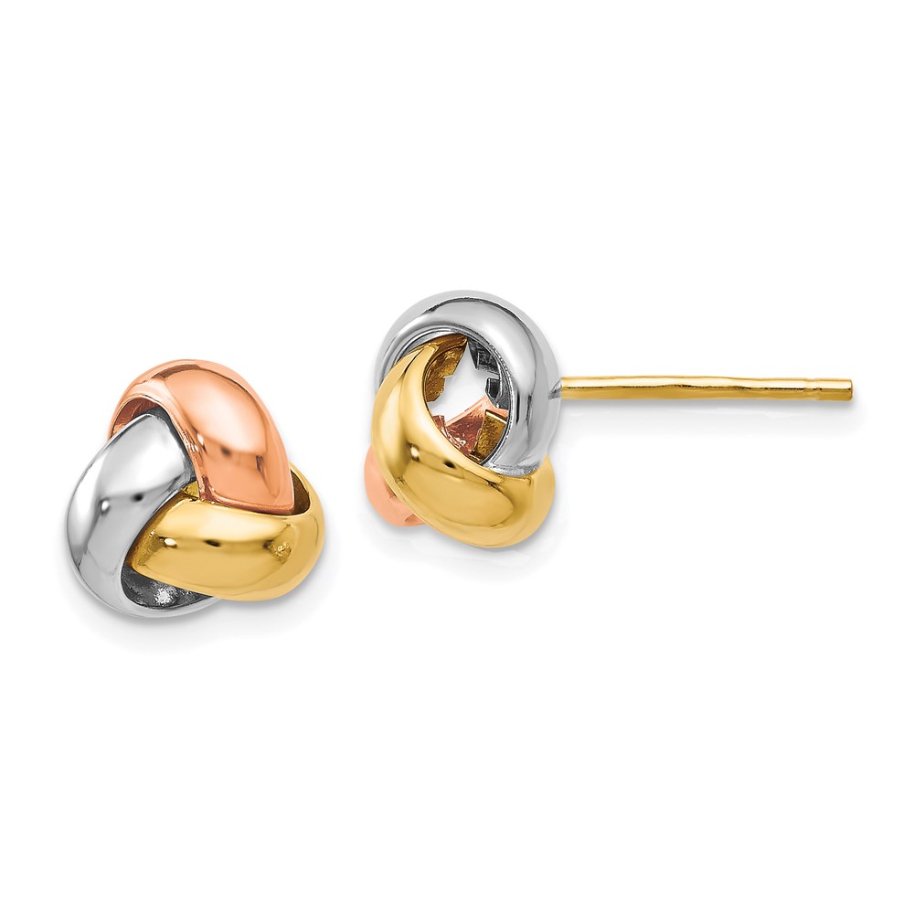 14K Tri-Color Gold Polished Earrings Brummitt Jewelry Design Studio LLC Raleigh, NC