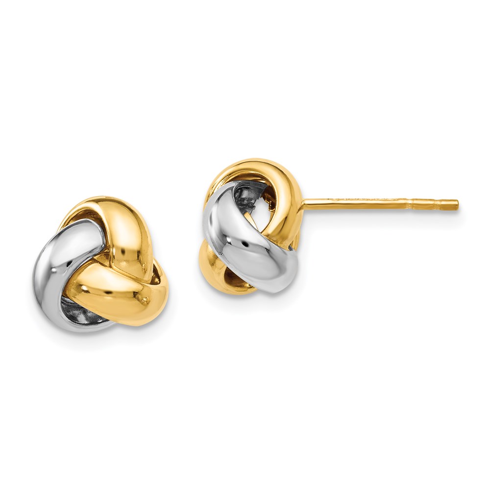 14K Two-Tone Gold Polished Earrings Raleigh Diamond Fine Jewelry Raleigh, NC