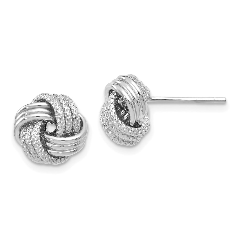 14K White Gold Polished Textured Earrings Raleigh Diamond Fine Jewelry Raleigh, NC