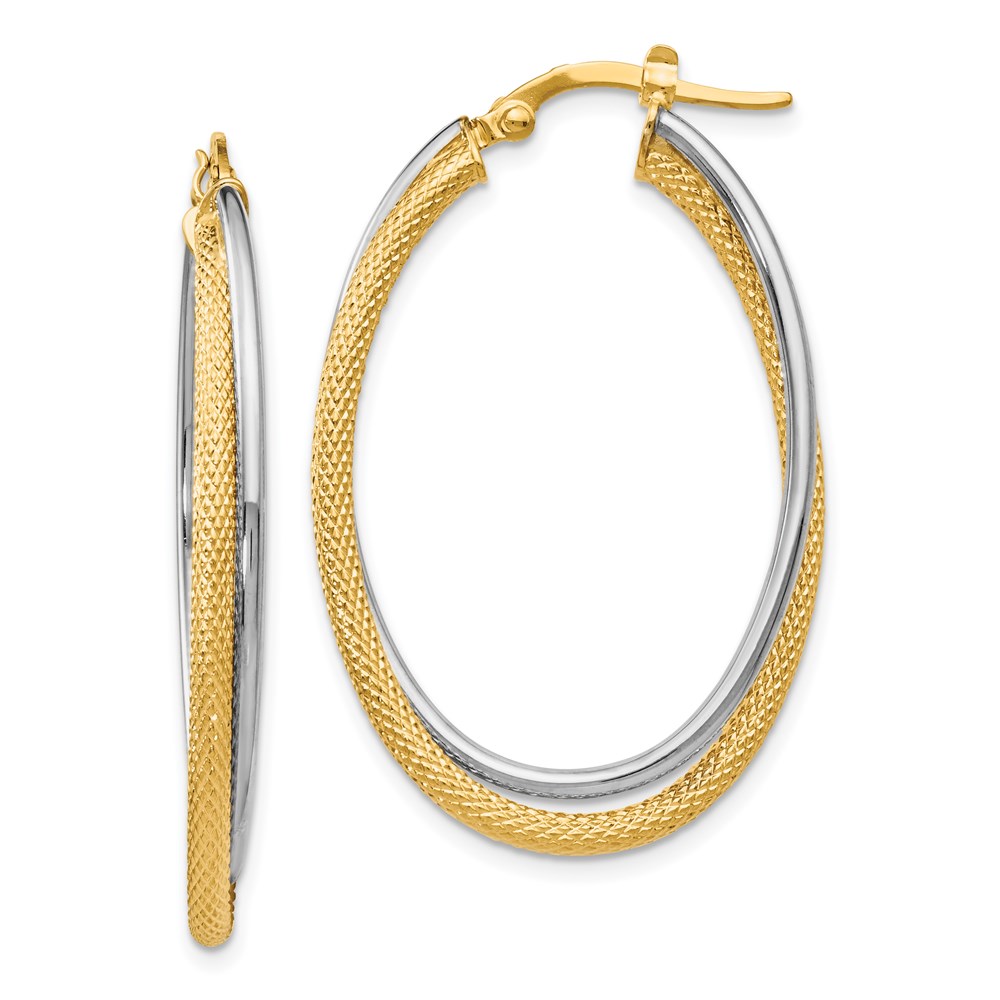 14K Yellow Gold Polished Textured Hoop Earrings Brummitt Jewelry Design Studio LLC Raleigh, NC