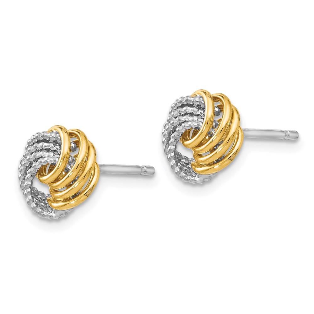 14K Two-Tone Gold Earrings Image 2 Lennon's W.B. Wilcox Jewelers New Hartford, NY