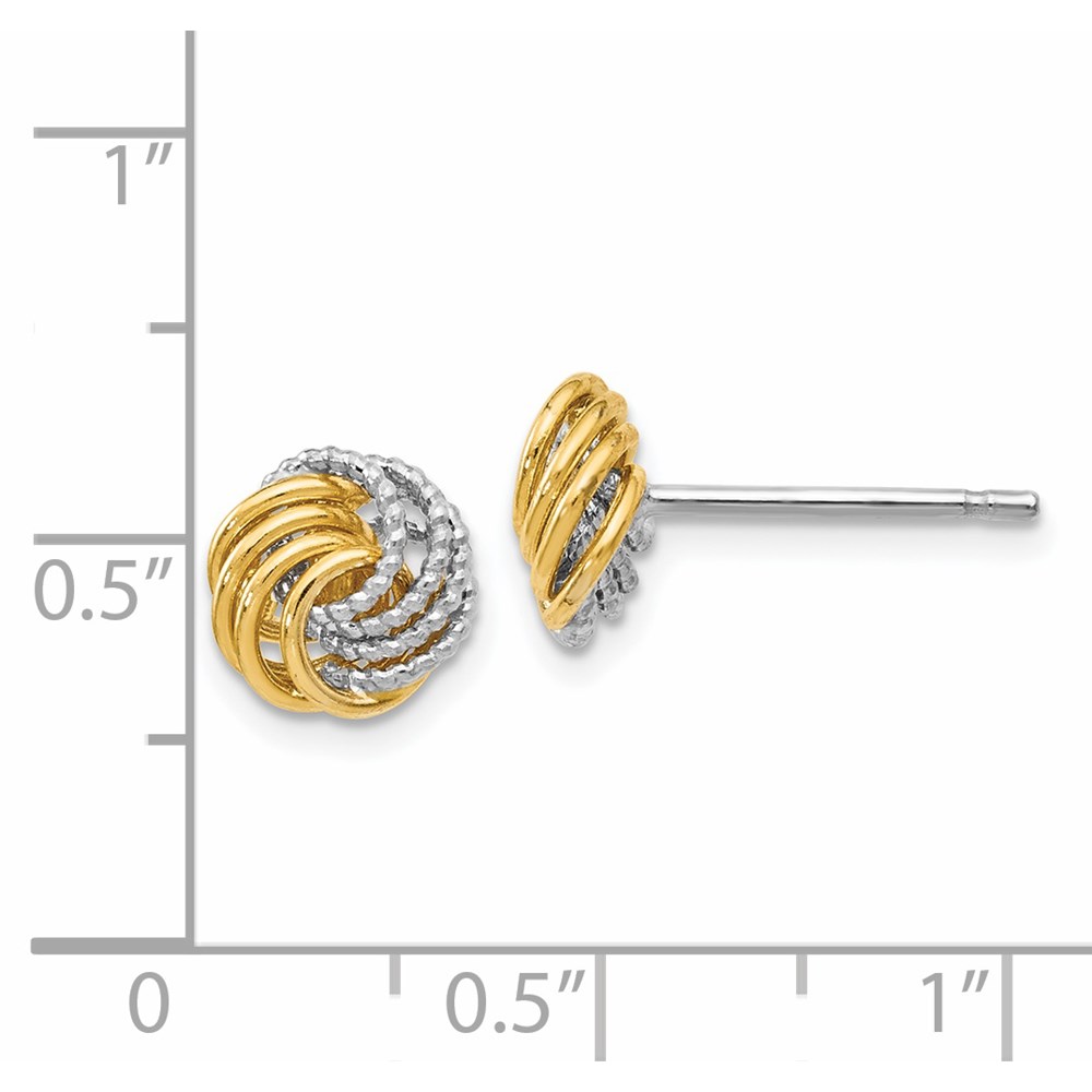14K Two-Tone Gold Earrings Image 3 Malak Jewelers Charlotte, NC