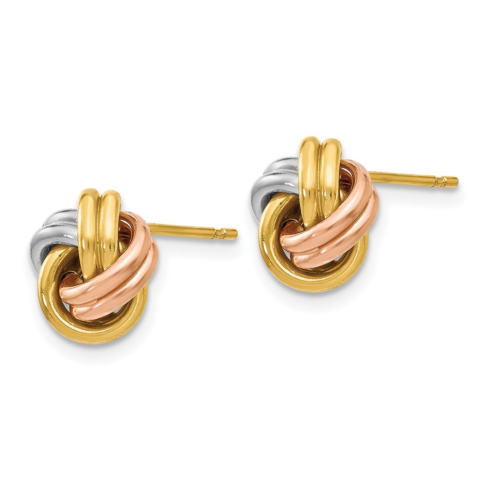 14K Tri-Color Gold Polished Earrings Image 2 Brummitt Jewelry Design Studio LLC Raleigh, NC