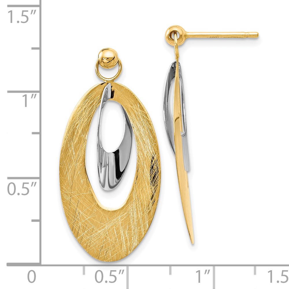14K Two-Tone Gold Polished Earrings Image 4 Brummitt Jewelry Design Studio LLC Raleigh, NC