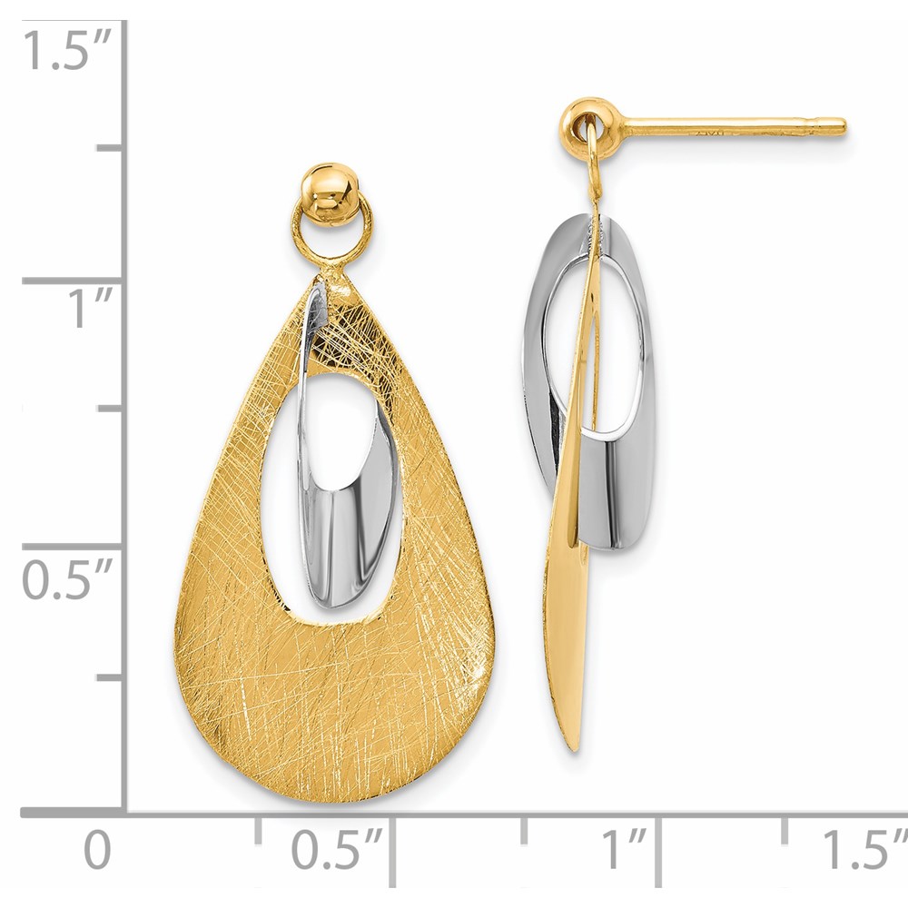 14K Two-Tone Gold Polished Earrings Image 4 Raleigh Diamond Fine Jewelry Raleigh, NC