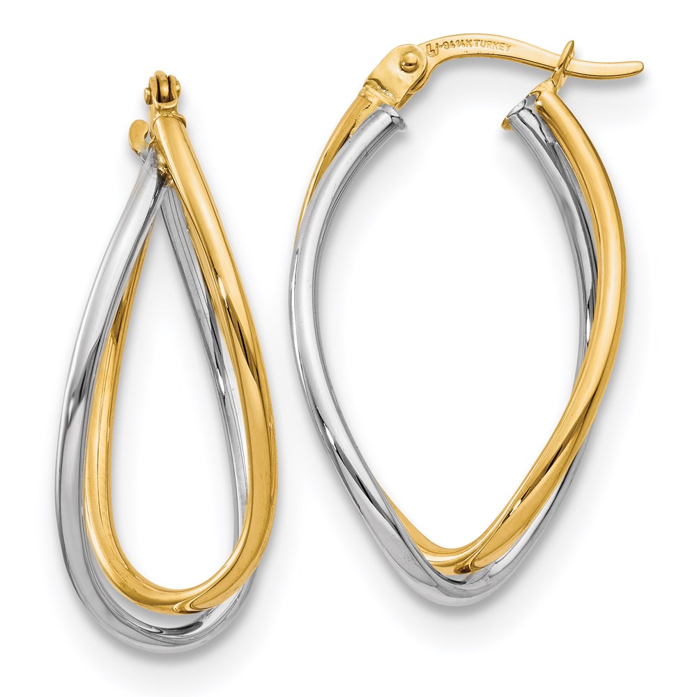 14K Two-Tone Gold Polished Earrings Brummitt Jewelry Design Studio LLC Raleigh, NC