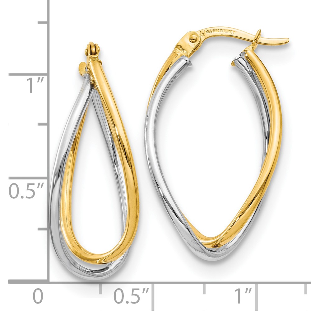 14K Two-Tone Gold Polished Earrings Image 3 Brummitt Jewelry Design Studio LLC Raleigh, NC