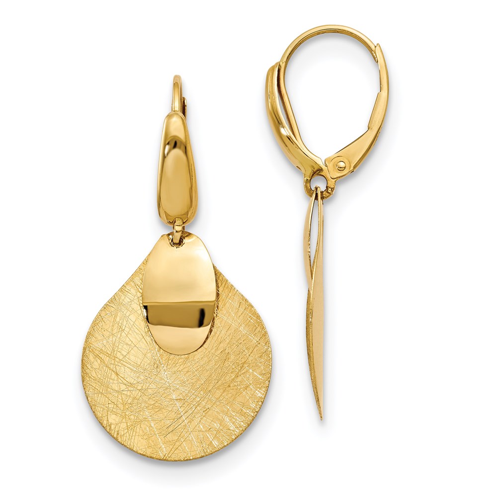 14K Yellow Gold Polished Textured Earrings Brummitt Jewelry Design Studio LLC Raleigh, NC