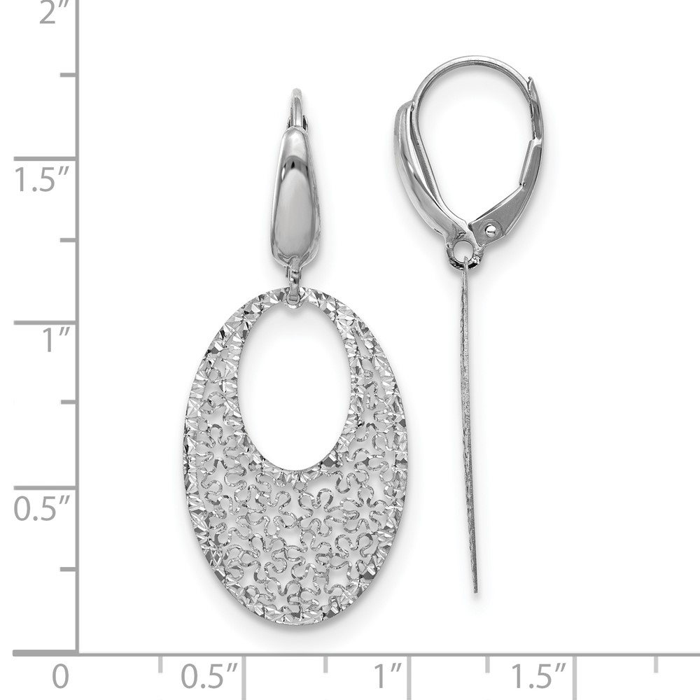14K White Gold Polished Textured Earrings Image 3 Brummitt Jewelry Design Studio LLC Raleigh, NC