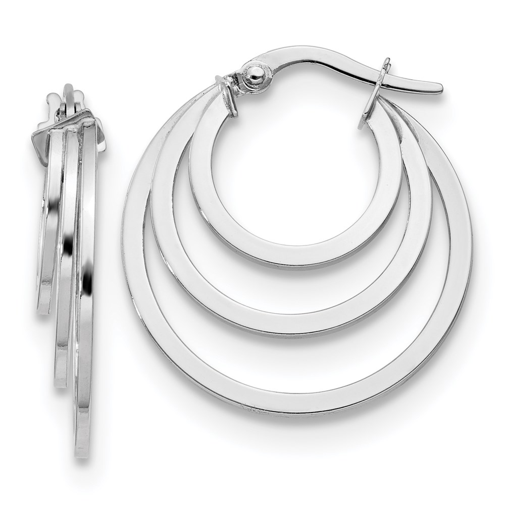 white gold polished hoop earrings