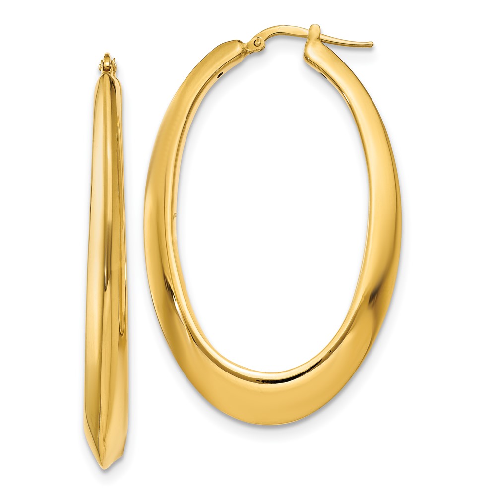 14k Yellow Gold Polished Hoop Earrings 