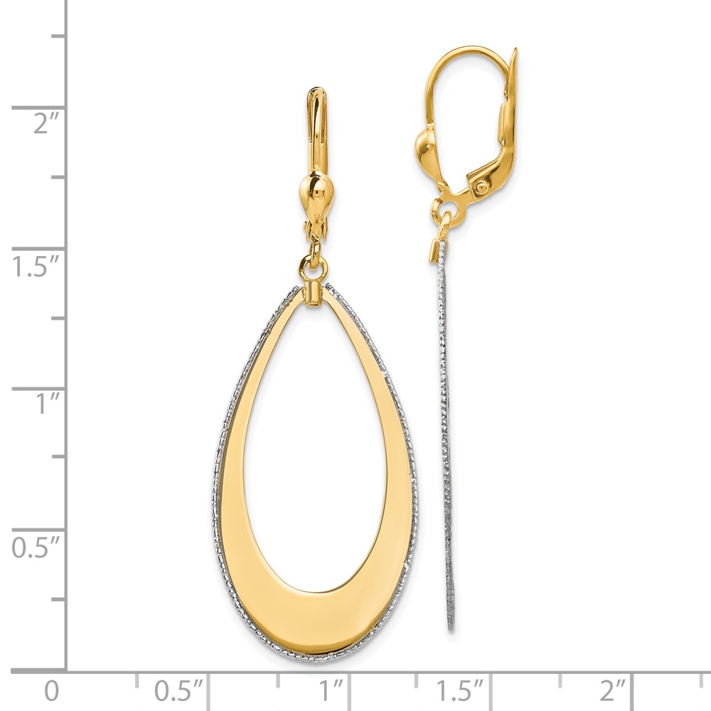 14K Two-Tone Gold Earrings Image 3 Raleigh Diamond Fine Jewelry Raleigh, NC