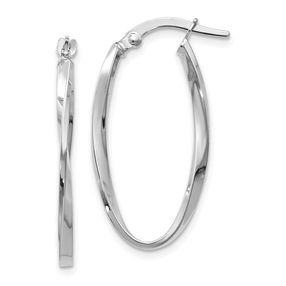 Top 10 Jewelry Gift Leslies 14k Polished Twisted Oval Hoop Earrings 