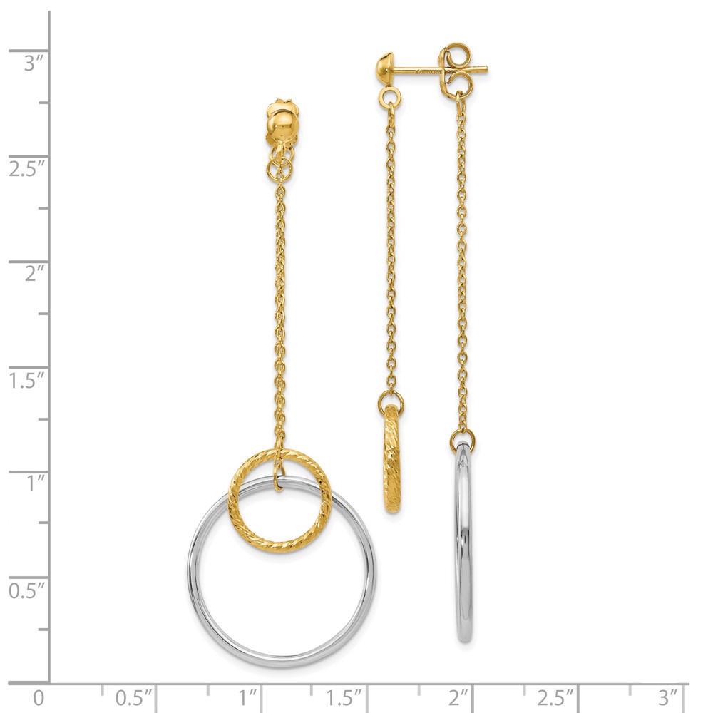 14K Two-Tone Gold Polished Earrings Image 3 Brummitt Jewelry Design Studio LLC Raleigh, NC