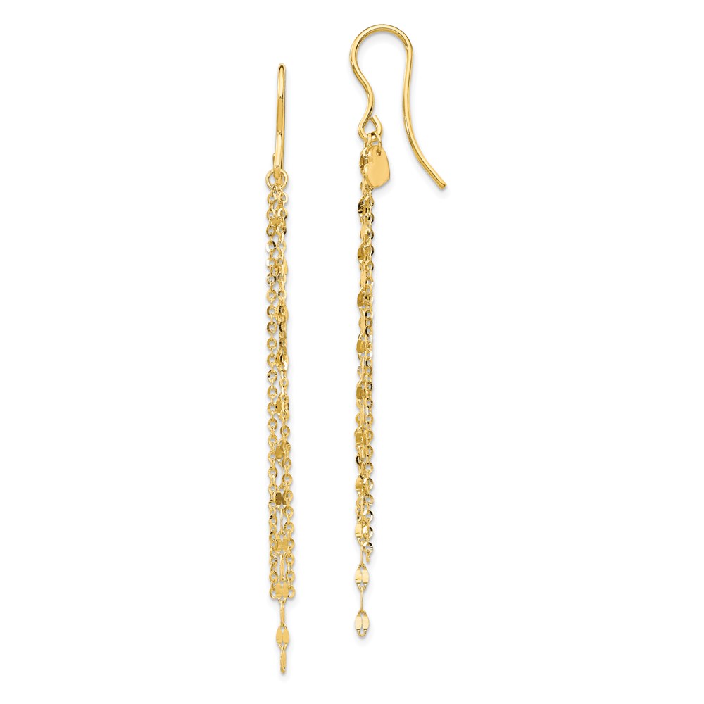 14K Yellow Gold Polished Dangle Earrings Raleigh Diamond Fine Jewelry Raleigh, NC