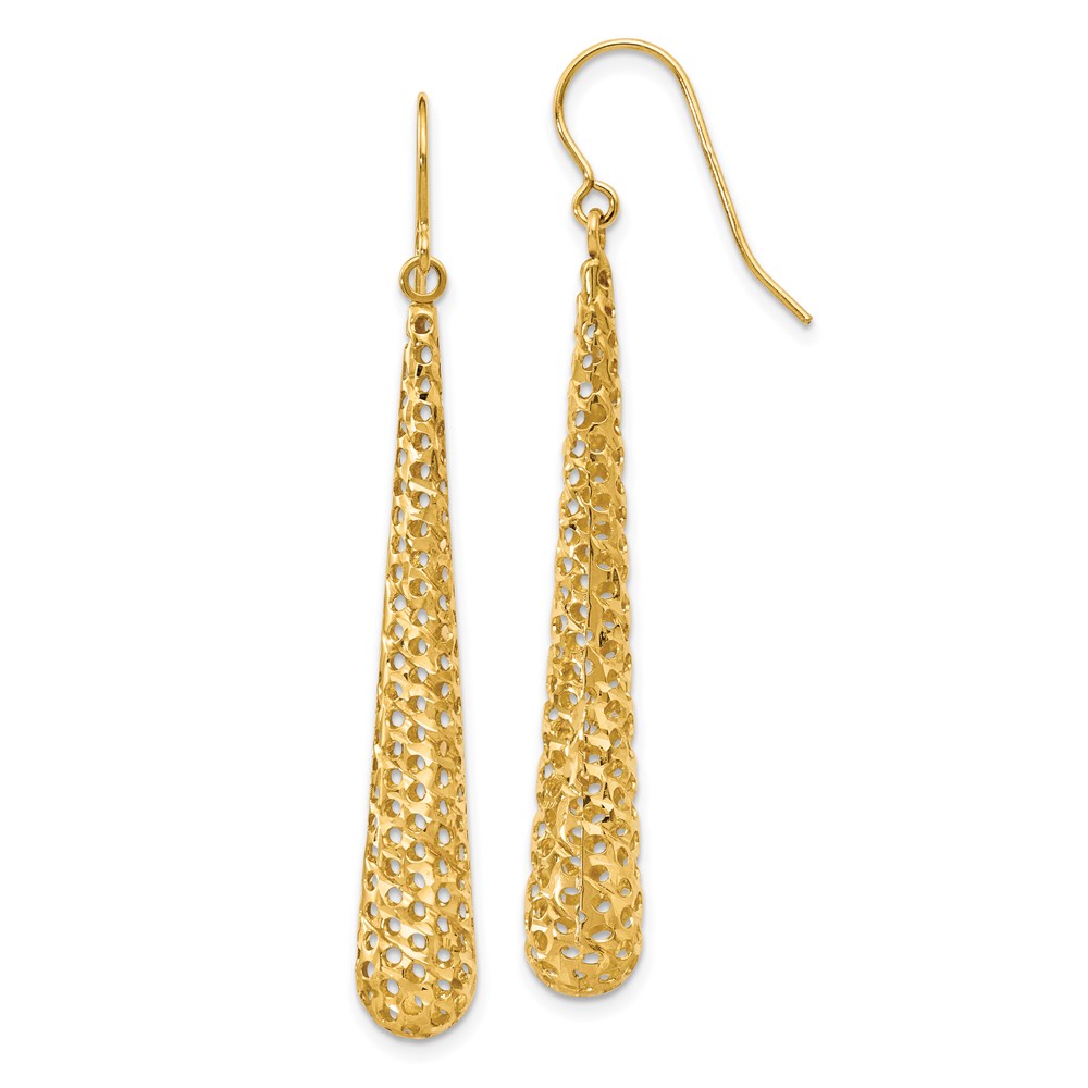 14K Yellow Gold Dangle Earrings Raleigh Diamond Fine Jewelry Raleigh, NC