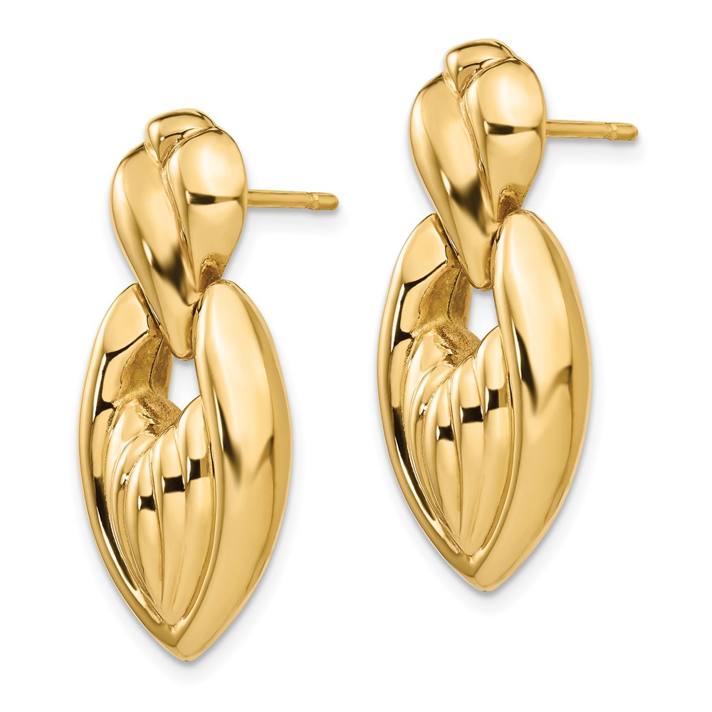 14K Yellow Gold Polished Dangle Earrings Image 2 Brummitt Jewelry Design Studio LLC Raleigh, NC
