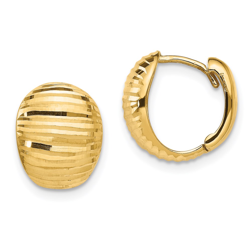 14K Yellow Gold Polished Textured Earrings Brummitt Jewelry Design Studio LLC Raleigh, NC